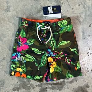 NWT Polo Ralph Lauren Kids Tropical Floral Swim Trunk Bottoms. Lined. 5